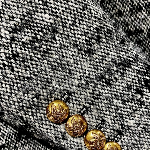 SMYTHE   grey wool blend blazer with gold buttons. - Picture 3 of 8